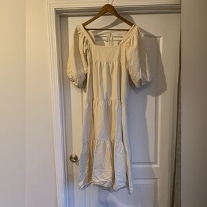 Sndys Cream Puff sleeve tiered Dress